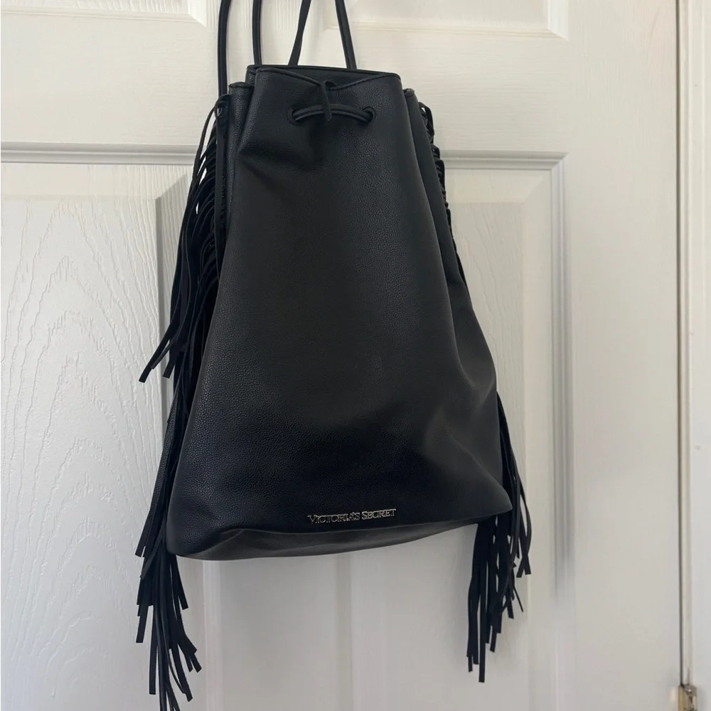 Victoria’s Secret‎ Faux Leather Fringe Bucket Backpack Purse